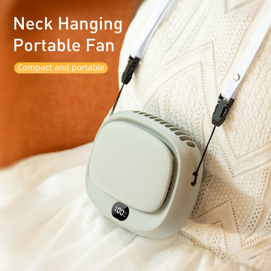 Portable Bladeless Neck/Waist Fan - USB Rechargeable, Strong Wind, for Outdoor & Worksite